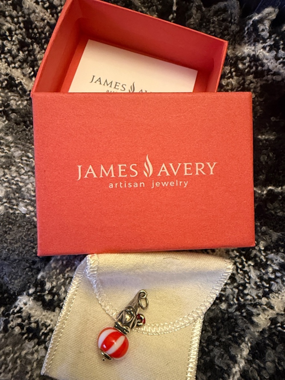 James Avery Red and White Gnome Bead Charm - Picture 2 of 2